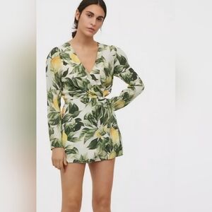 H&M Lemons & Leaf Print Romper L
